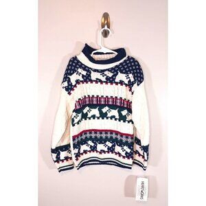 Heartworks Vintage Holiday Christmas Scottie Dog Cotton Kids Sweater Size M